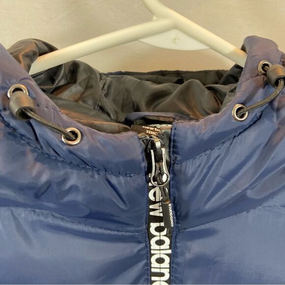 Brand New With Tags New Balance Hooded‎ Navy Puffer Tech Jacket Size 2XL - Picture 7 of 12